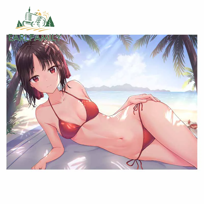 

EARLFAMILY, 13 см x 9,2 см, для автомобильного бампера Kaguya, наклейка на окно автомобиля, виниловая, автомобильная пленка, аксессуары JDM, водонепроница...