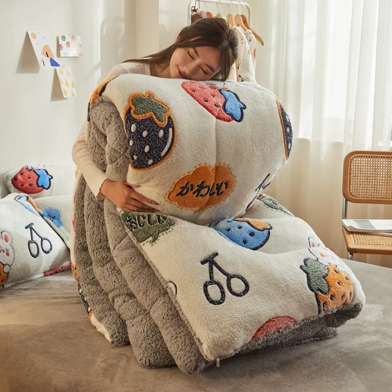 

Зимнее бархатное одеяло Горячая Распродажа из ягненка, утолщенное теплое Флисовое одеяло, Роскошное Одеяло для студенческого общежития