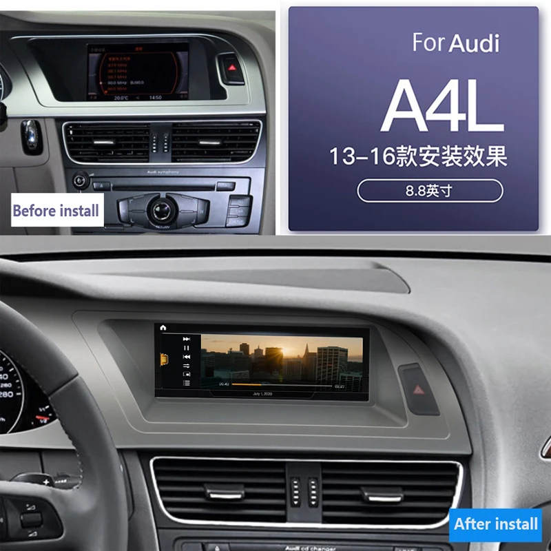 Автомобильная магнитола 8 дюйма для Audi A4 B8 2009-2012 мультимедийный плеер Android 10 0