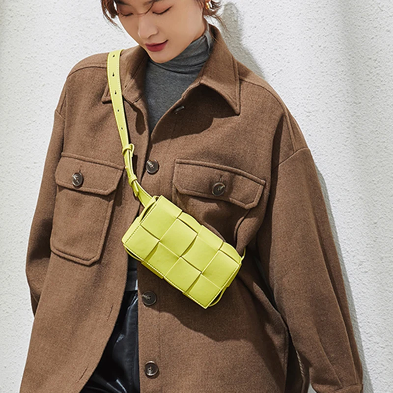 

High Quality 2021 New Women's Waist Bag Woven Waist Bags Belt Box Brand Designer Chest Bags Fashion Belt Shoulder Bag Women Sac