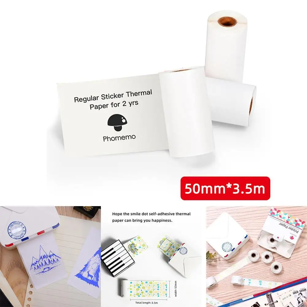 

Phomemo Self-Adhesive Thermal Paper Printable Sticker For iphone Label M02/M02S/M02Pro Printer Paper For Phomemo Photo Pape B1K3