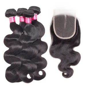 Оптовая продажа, 3 4 пряди волнистых волос с застежкой, перуанские бразильские пучки волнистых волос, пряди человеческих волос с застежкой