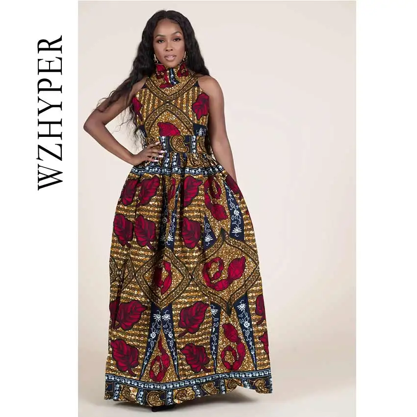 Женское летнее платье в африканском стиле с цветочным принтом элегантные