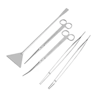 5pcs pet supplies tweezer aquarium tool kit spatula for cleaning home easy use stainless steel long handle maintenance fish tank