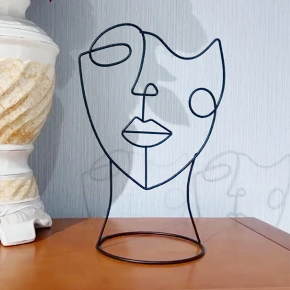 

Аксессуары для украшения дома в европейском стиле, абстрактные персонажи, скульптура, художественный декор, металлические фигурки с черным...