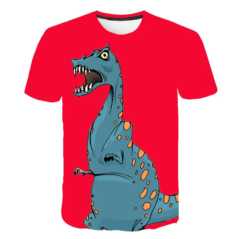 

Мужская футболка с коротким рукавом и 3D-принтом динозавра, лето 2021