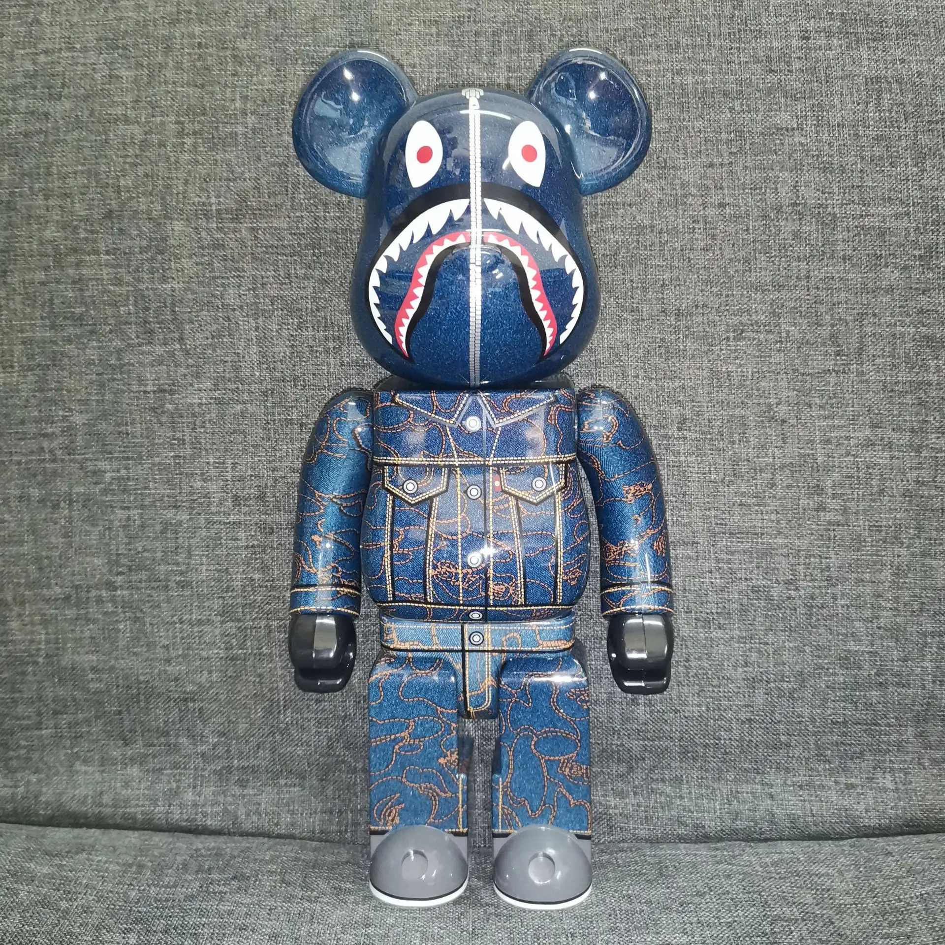 Медвежонки Bearbrick bape Levi s Акула трехсторонний строительный блок медведь насилие