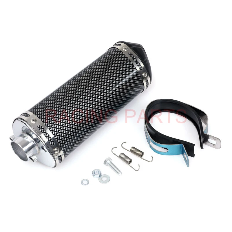 Выхлопной глушитель 125cc-160cc для мотоцикла бесшумный из углеродного волокна