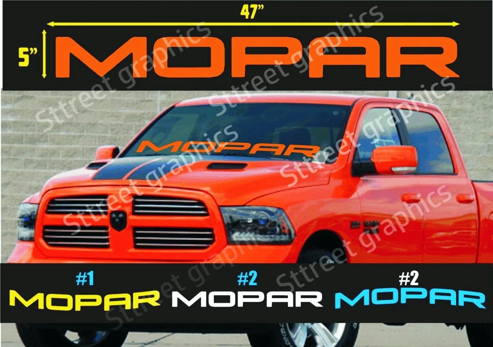 

Оранжевый виниловый стикер на лобовое стекло для MOPAR