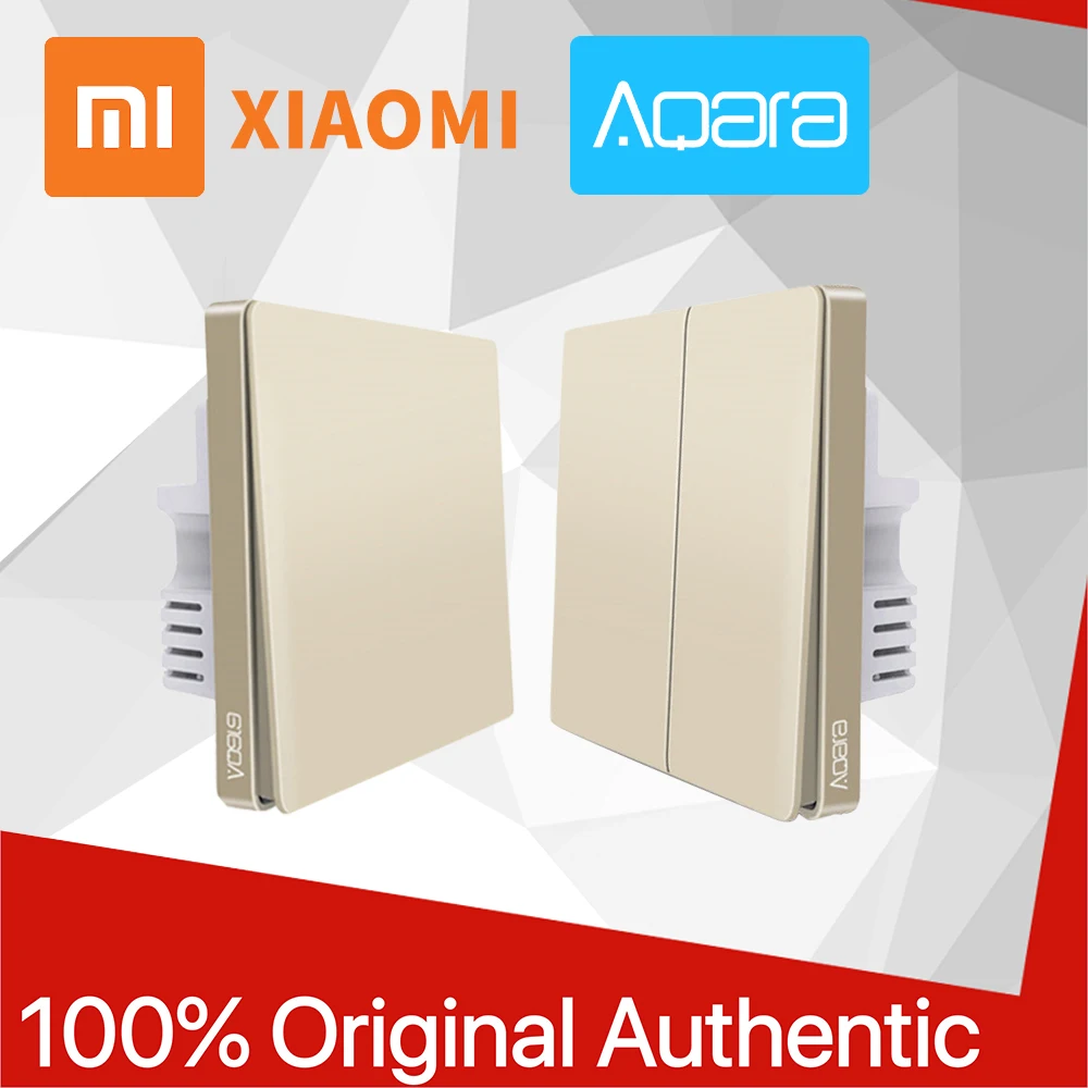 Новейший Mijia Aqara настенный выключатель Умный светильник ZigBee переключатели дистанционное управление Золотая версия для apple homekit