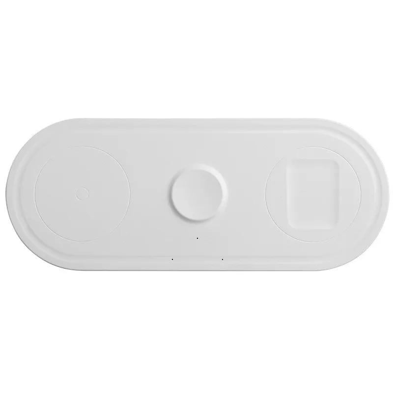 White Новое беспроводное зарядное устройство для Iphone X Xs Max Xr 8 быстрая Беспроводная Полная нагрузка 3 в 1 Зарядная площадка для Airpods Apple Watch 5 4 3 2 1 - Цвет: White