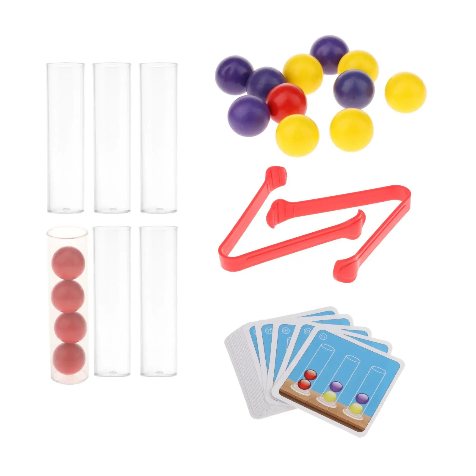 

Wooden Bead Game Toys Fine Motor,Test Tube Clip Beads Toys Early Education
