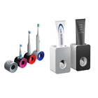 Автоматический диспенсер для зубной пасты, настенный держатель для зубных щеток, стеллаж для хранения, набор аксессуаров для ванной комнаты, выдавливатель