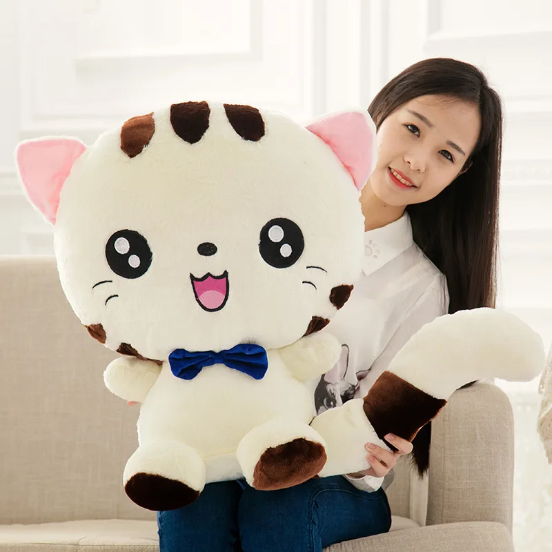 Симпатичная кукла кошка с большим лицом плюшевые игрушки большая подушка
