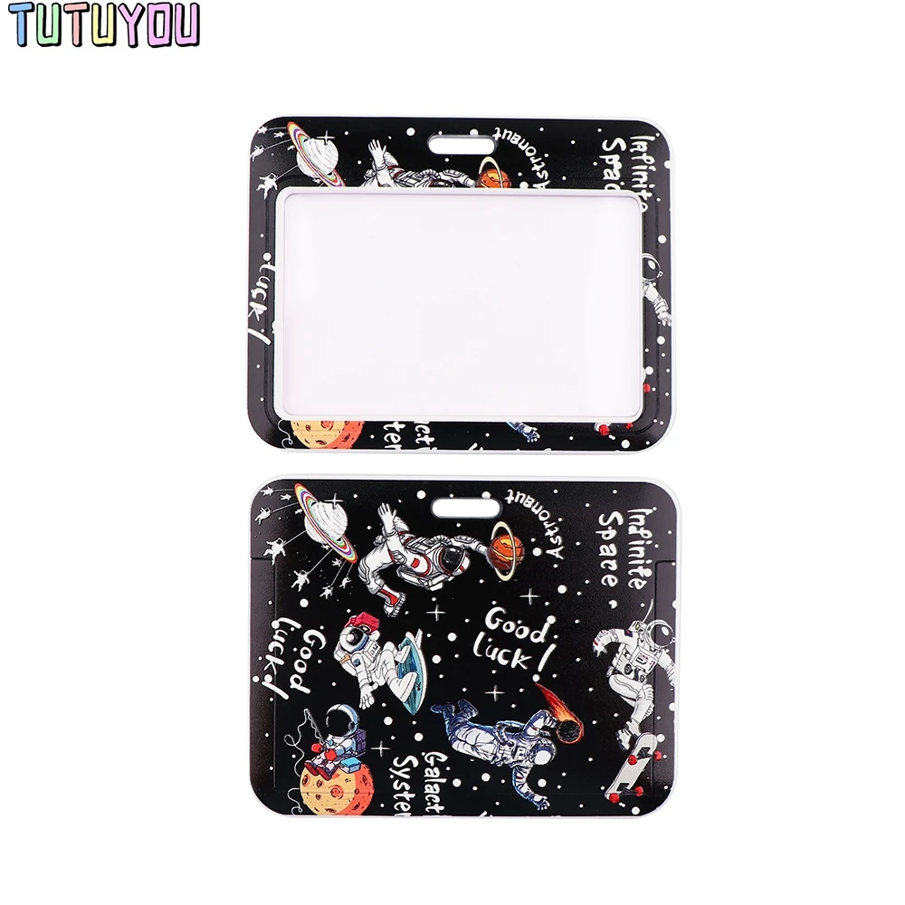 

PC3116 Astronaut Space Exploration Personality ID Card Holder Bus Card Holder Staff Card Lanyard For Phone DIY Hang Rope Gift