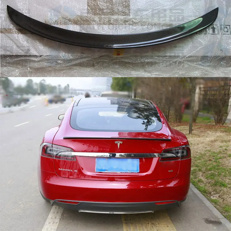 Автомобильные аксессуары глянцевый черный углеродного волокна спойлер на