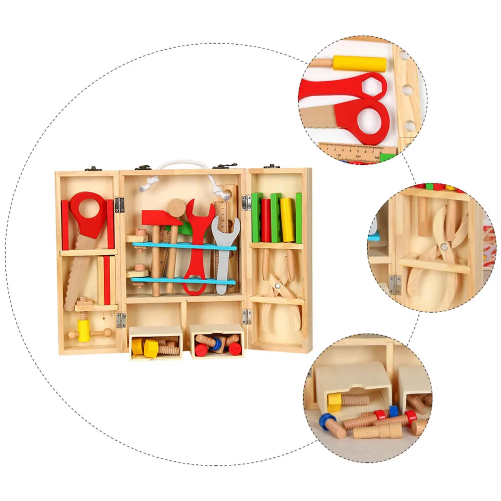 

1 Set Children Repair Tool Wood Pretend Play Engineering Maintenance Tool