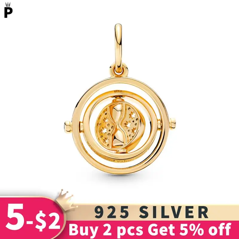 

Новинка, подвеска из стерлингового серебра 925 пробы с вращающимся временем, подвеска, подходит для оригинального браслета Пандоры 925, ожерел...