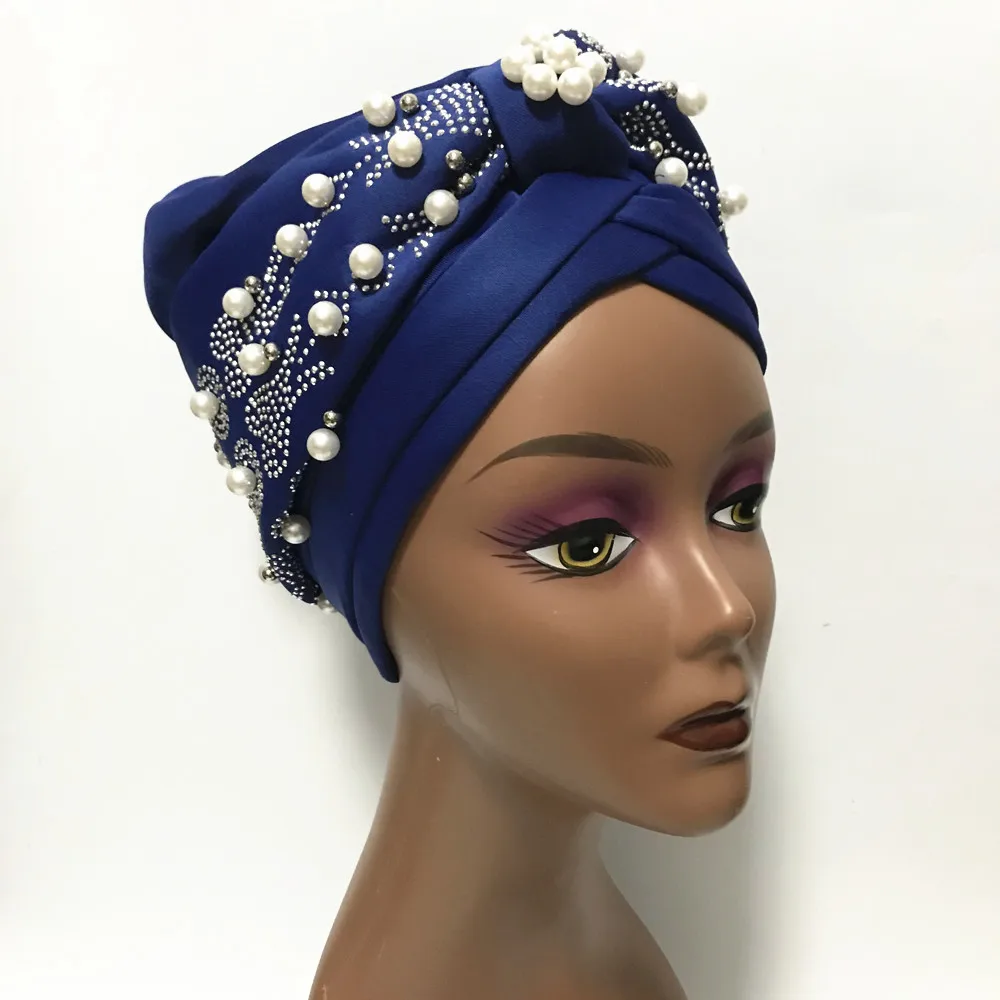 Тюрбан шапка мусульманский головной убор хиджаб с жемчугом под шарф Женская