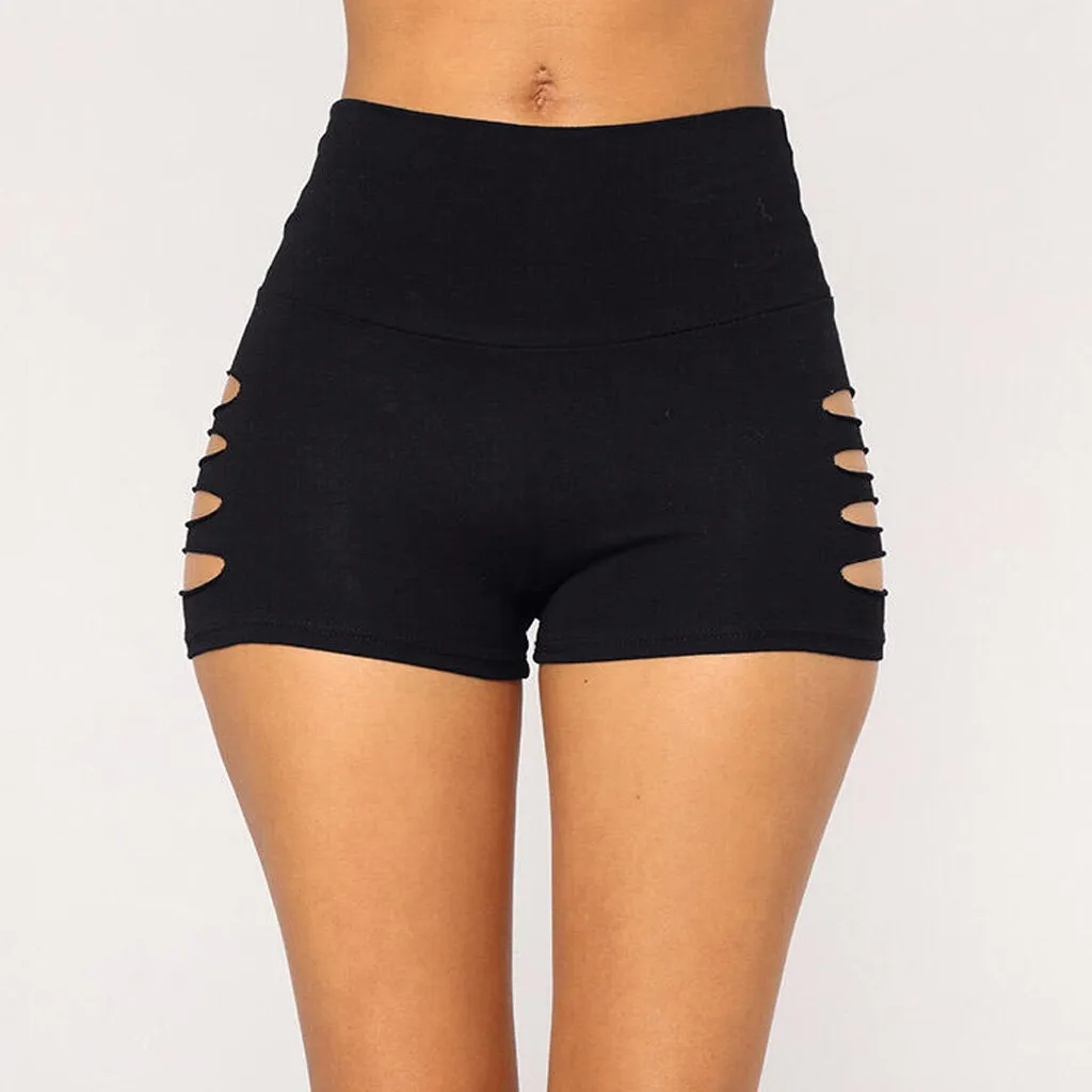 Шорты женские с завышенной талией модные пикантные облегающие короткие штаны