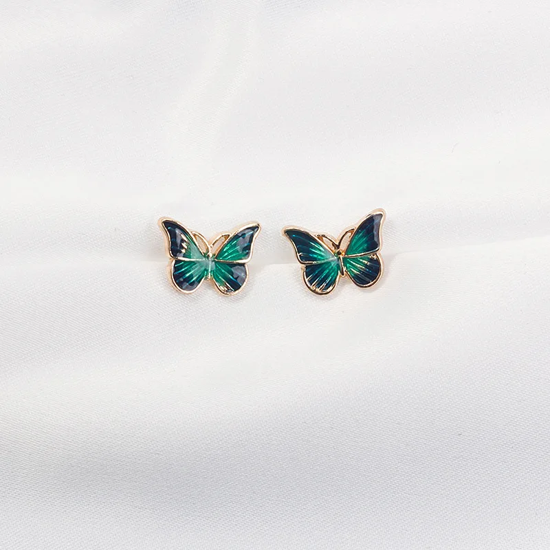 Женские серьги гвоздики с изображением бабочек|Серьги-гвоздики| |