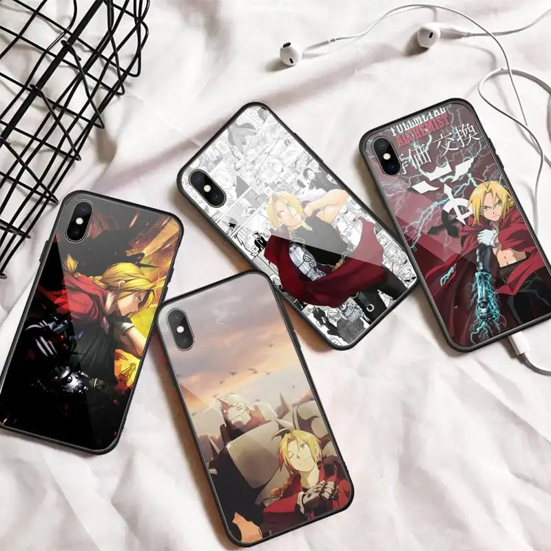

Fullmetal Alchemist Japan anime Phone Case Tempered glass For iphone 6 7 8 plus X XS XR 11 12 13 PRO MAX mini