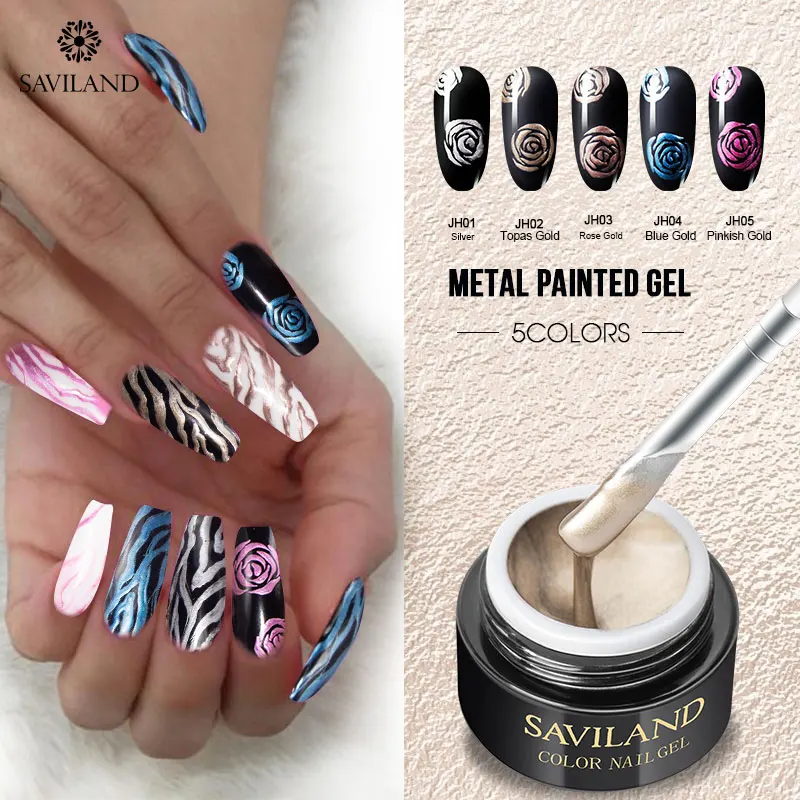 SAVILAND 3D металлическая зеркальная линия для рисования Гель замачиваемый УФ