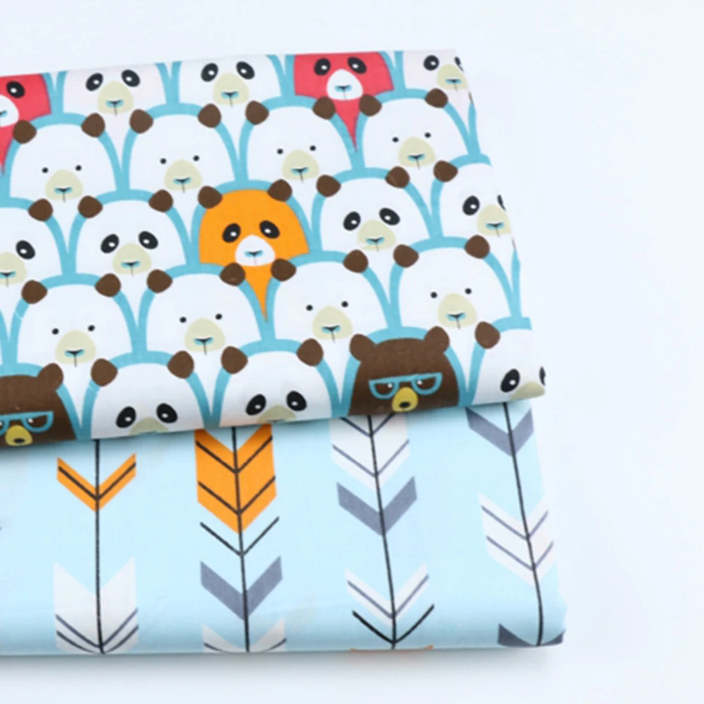 Саржевая ткань из 100% хлопка с принтом медведя для самостоятельного шитья подушки