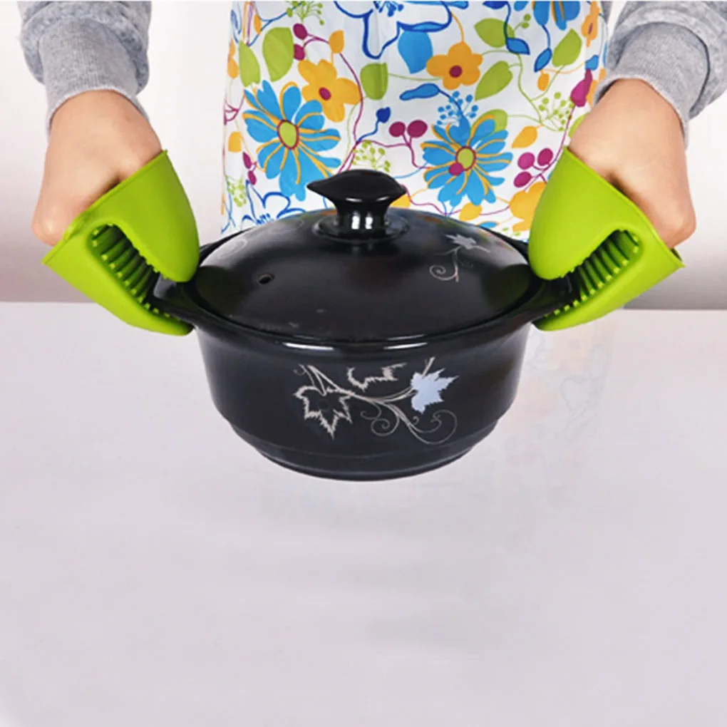 

High Quality 4pc Kitchen Baking Silica Gel Heat Insulation Clip Anti Scalding Non Slip Gloves Household Bowl Oven Microwave Oven