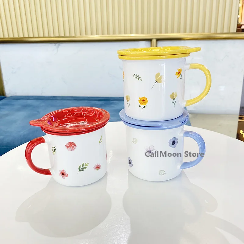 Кружка Керамическая желтого синего красного цветов 380 мл |