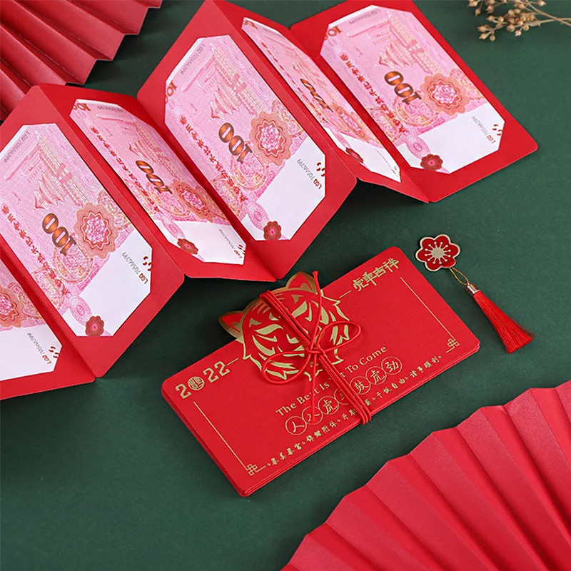 

Cute Lucky Money Red Envelopes Universal Tiger Unique Special Red Envelope Cash Zodiac Hot Stamping Buste Festive Items OE50HB