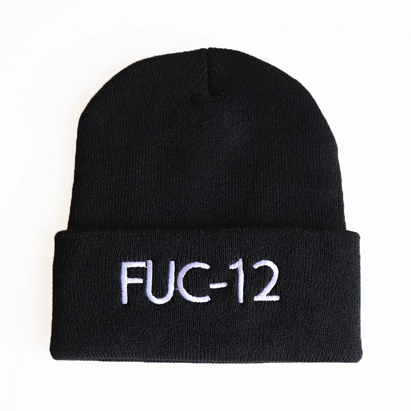 FUC-12 Billie Eilish Beanies акриловые повседневные мужские и женские вязаные зимние шляпы для мальчиков и девочек Skullies шапка с вышивкой Прямая