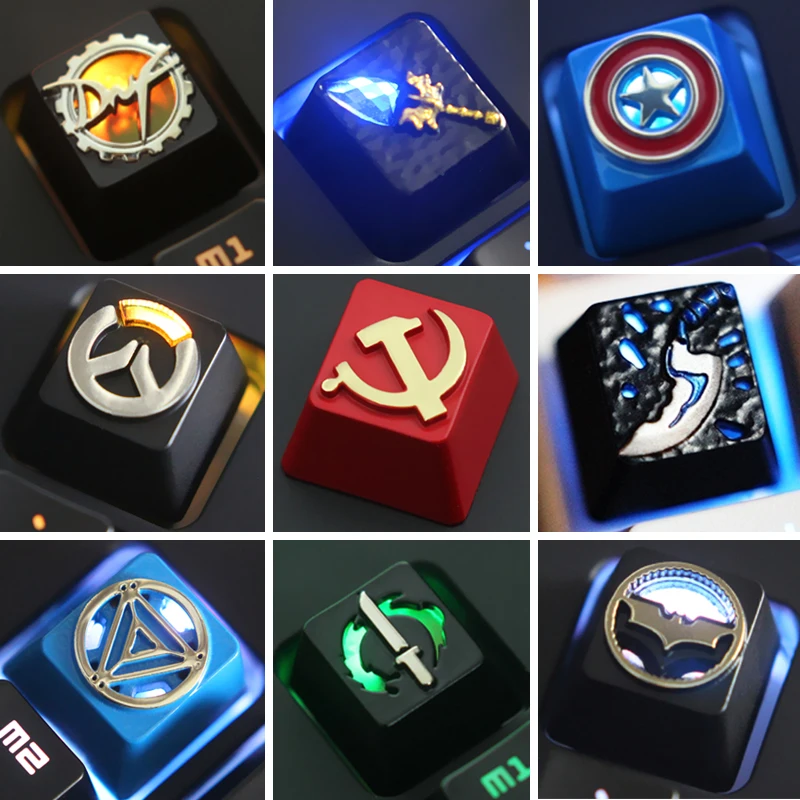 

Keycap Communist Party or Pentagram Personalized Embossed Zinc Aluminum Metal Keycaps Mechanical Keyboard R4 Height Button