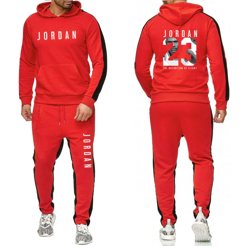 

Brand Clothing Men's Fashion Tracksuit Casual Sportsuit Men Hoodies Sweatshirts Sportswear JORDAN 23 Coat+Pant Men Set