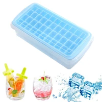 ice cube tray with lid and bin 44 nugget silicone ice tray for freezer comes with ice container scoop and cover