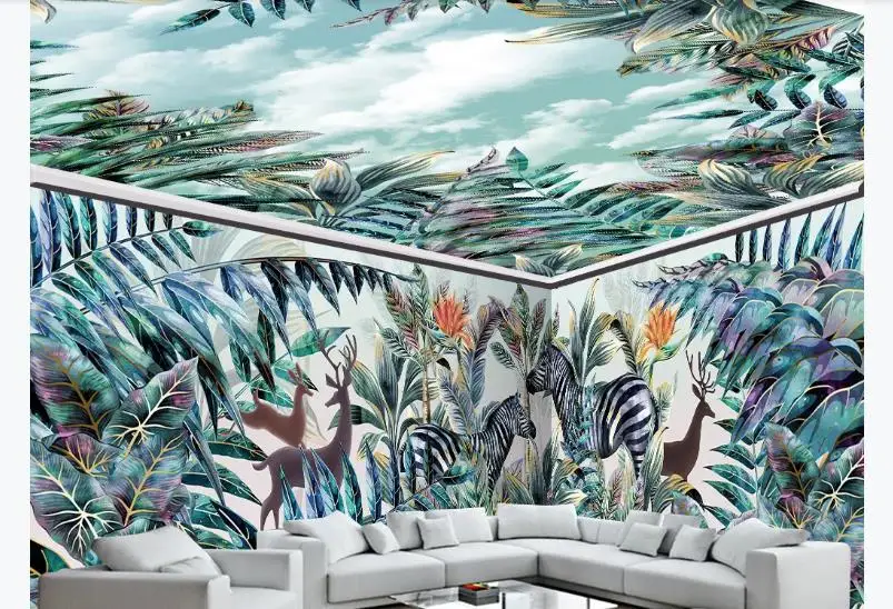 Настенные фрески на заказ с изображением леса и животного тематические обои для