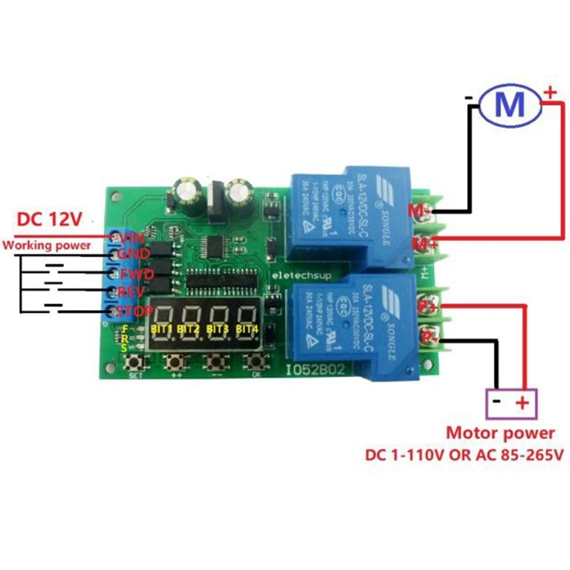 30A 12V многофункциональный двигатель вперед и назад контроллер двигателя Пуск