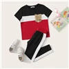 SHEIN Kiddie/укороченный топ с тропическим принтом и байкерские шорты для маленьких девочек, г., летняя одежда без рукавов для активного отдыха обтягивающие комплекты