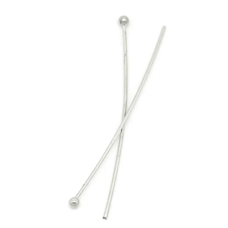 Медная шаровая Головка шпильки серебристого цвета 3 см (1 1/8 дюйма) длинный 0 5 мм