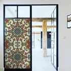 Оконные наклейки с мандалой, витражная пленка, занавеска для ванной, дверные наклейки, защита конфиденциальности, поддержка пользовательского размера GS040