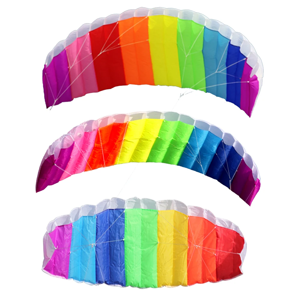 

1,4/2/2,7 м Радужная двойная линия парафлайт летающий инструмент коса кайт Детская уличная игрушка для кайтсерфинга легко летать