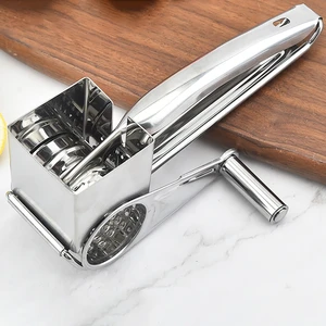 4 Drums Blades Rotary Cheese Grater Stainless Steel Cheese Slicer Shredder Butter Cutter Kitchen Gadgets