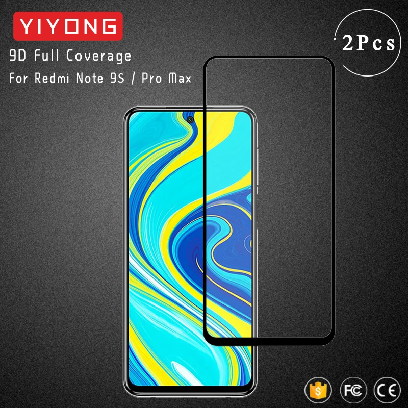 YIYONG 9D полное Защитное стекло для Xiaomi Redmi Note 9s 9 Pro Max Защитная пленка экрана из