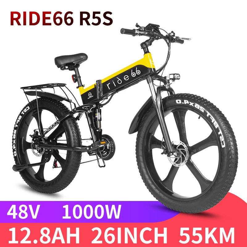 Verkauf Elektrische Fahrrad 48V 12,8 AH 1000W Max Geschwindigkeit 50 Km/h Elektrische Berg Faltrad 4,0 Fett Reifen Strand Ebike