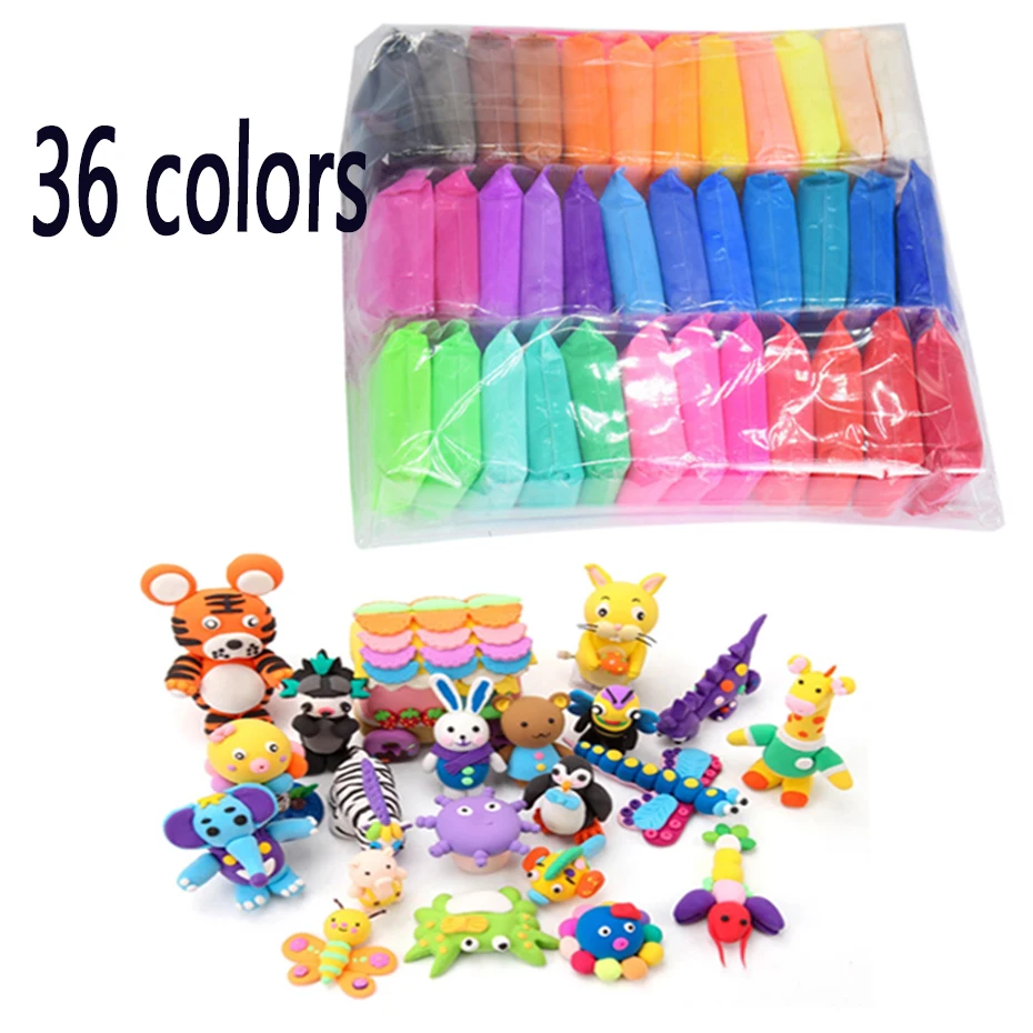

36 Colors/Set Of Fluffy Soft Clay Toy Putty Soft Clay Plasticine Soft Clay Supplies Fidget Gum polymer Clay DIY Handmade