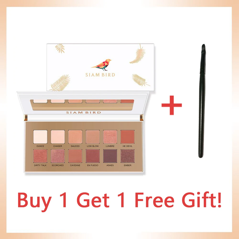 Siam Bird 12 цветов блестящие тени палитра для глаз Профессиональные Тени век матовые