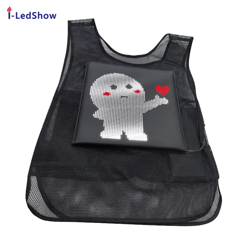 Рекламный светодиодный жилет со светодиодным экраном WIFI Bluetooth управление через