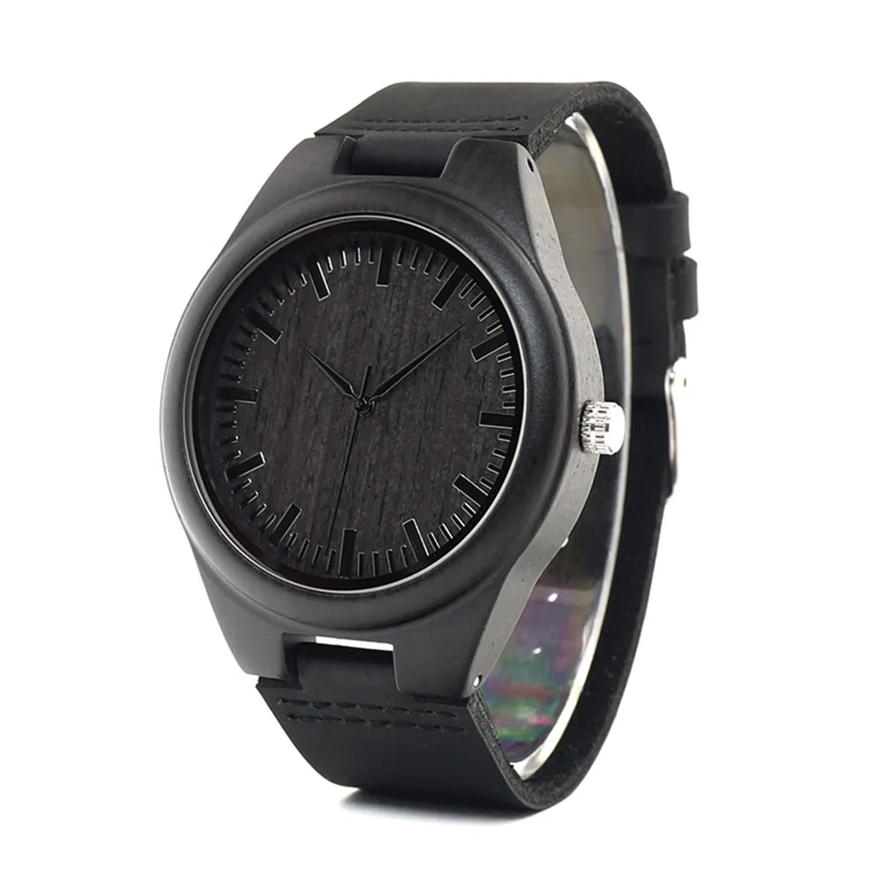BOBOBIRD Wood Watch Promotion Sale Leather Strap Men Women Wristwatches Birthday Present Christmas Gift in Box reloj hombre