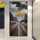 Полноразмерная Алмазная 5d картина FULLCANG с изображением гор, леса, дороги, пейзажа, сделай сам, квадратная, круглая, мозаичная вышивка, распродажа FC3331
