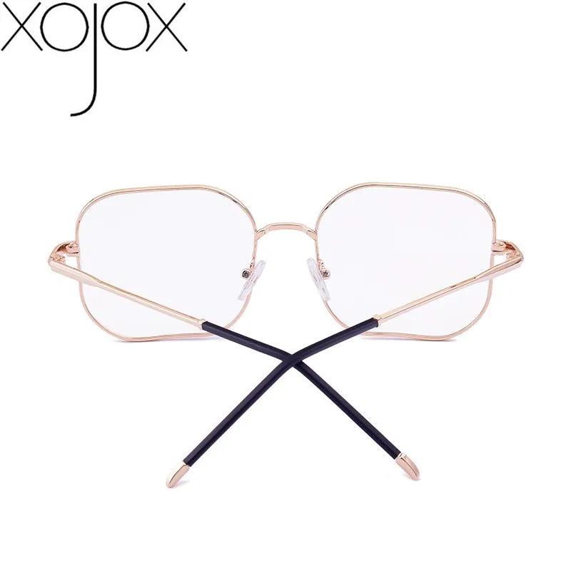 

XojoX Anti-blue Oversized Glasses Frame for Men Women Retro Square Flat Mirror Metal Glasses Frames Computer Goggles